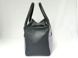 707B 横長天Wファスナー両面ポケット付き手提げ（色革付属使用）（底鋲付き）B