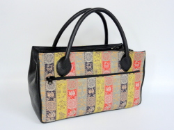 707B 横長天Wファスナー両面ポケット付き手提げ（色革付属使用）（底鋲付き）B